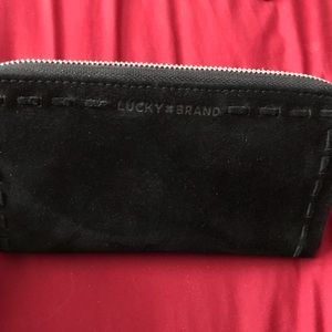 LUCKY BRAND Black suede wallet